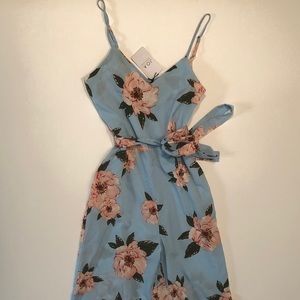 JOA spaghetti strap floral long pant jumpsuit, NWT